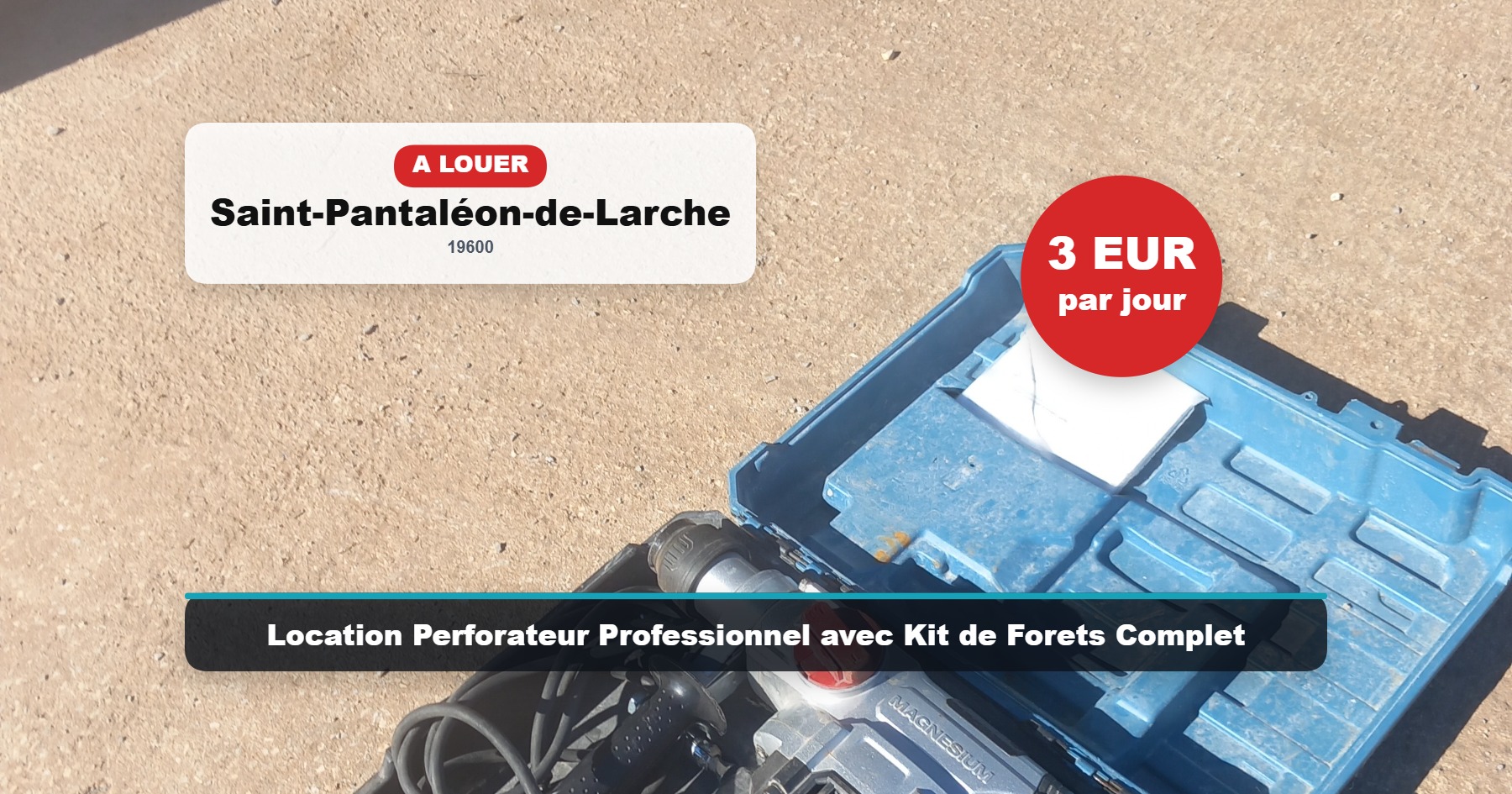 Location Perforateur Professionnel avec Kit de Forets Complet