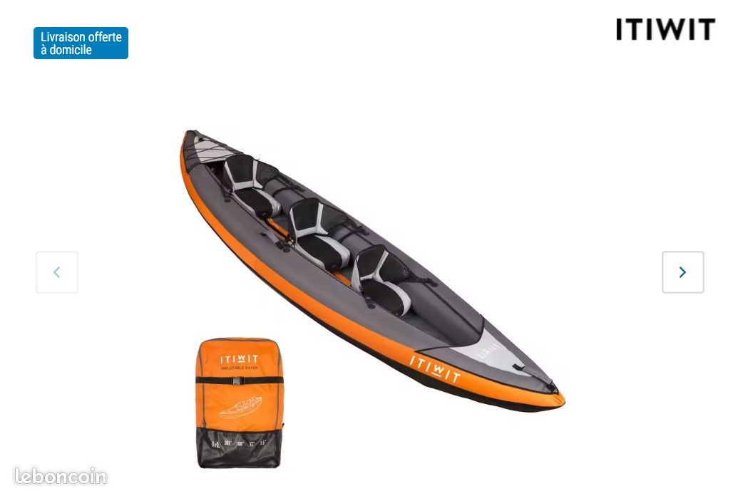 🛶 Canoë / Kayak Gonflable 3 places – Prêt à naviguer !